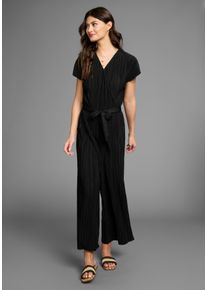 Laura Scott Damen Jumpsuit, schwarz, feminin, Gr. 42, unifarben, Crinkleoptik, Jersey, Obermaterial: 100% Polyester, Overalls, mit tollem
