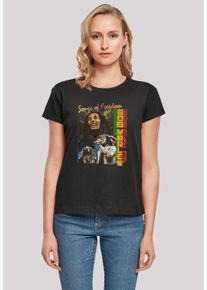 F4NT4STIC Damen T-Shirt "Bob Marley Freedom Vintage Reggae Music", schwarz, casual, Gr. L, Obermaterial: 100% Baumwolle, Shirts, Premium Qualität,