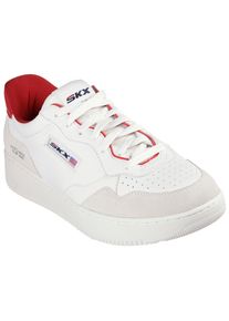 Skechers Herren Slip-On Sneaker "SPORT COURT 2.0-KONOR", Gr. 40, weiß, Leder, Veloursleder, kontrastfarbene Details, sportlich, Schuhe, im wertigem