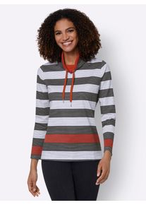 Casual Looks Damen Stehkragenshirt "Shirt", rot, Gr. 40, gemustert, mehrfarbig, gestreift, 100% Baumwolle, Shirts