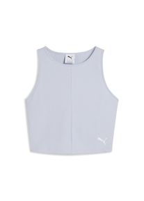 Puma Damen T-Shirt "WARDROBE ESS Geripptes Crop-Top Damen", blau, Gr. XL, clean, Obermaterial: 39% Polyester, 58% Baumwolle, 3% Elasthan, Shirts