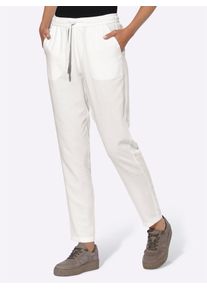 Heine Damen Schlupfhose, beige, Gr. 40, unifarben, 55% Leinen, 45% Viskose, Hosen