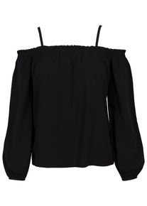 Urban Classics Damen Langarmshirt "Urban Classics Damen Ladies Cold Shoulder Longsleeve", schwarz, casual, Gr. XL, unifarben, 100% Viskose, Shirts