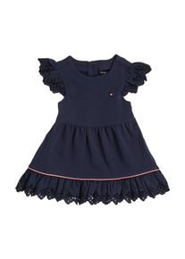Tommy Hilfiger Baby Sommerkleid "BRODERIE ANGLAISE DRESS SS", Gr. 74, blau, Web, Obermaterial: 95% Baumwolle, 5% Elasthan, unifarben, casual,