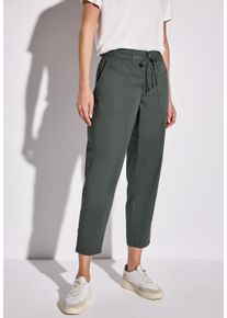 Street One Damen Cargohose, grün, casual, Gr. 46, unifarben, Web, 98% Baumwolle, 2% Elasthan, Hosen, Middle Waist