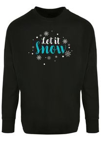 Merchcode Herren Longsleeve "Merchcode Herren Let it snow Oversized Cut On Sleeve Longsleeve", schwarz, klassisch, Gr. XS, unifarben, 100% Baumwolle,