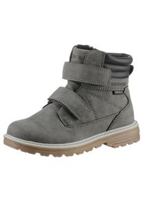 Kidsworld Kinder Winterboots "Corner V", Gr. 33, grau, Lederimitat, casual, Schuhe, Klettstiefel, Winterstiefel mit wasserabweisender TEX-Ausstattung