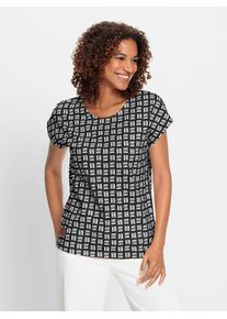 Casual Looks Damen Print-Shirt "Print-Shirt", schwarz, Gr. 40, gemustert, mehrfarbig, 100% Baumwolle, Shirts