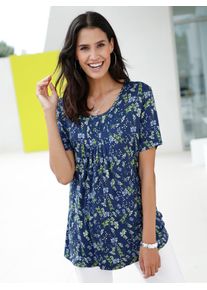 Inspirationen Damen Tunikashirt "Shirt", blau, Gr. 36, gemustert, mehrfarbig, bedruckt, 95% Viskose, 5% Elasthan, Shirts