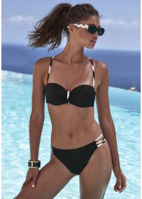 Damen Bügel-Bandeau-Bikini "Claire", schwarz, Gr. 36, French Connection, kontrastfarbene Details, Recycling-Polyamid, Bikini-Sets, Mit kontrast