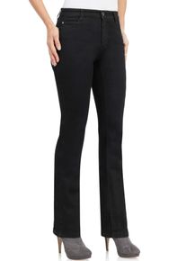 WONDERJEANS Damen Bootcut-Jeans, schwarz, casual, Gr. 40, Denim/Jeans, Obermaterial: 65% Baumwolle, 30% Polyester, 5% Elasthan, Jeans, Figurbetonte
