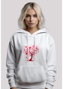 F4NT4STIC Damen Kapuzenpullover "Herz Baum Aquarell Druck", weiß, casual, Gr. XXL, Obermaterial: 65% Baumwolle, 35% Polyester, Pullover, Premium