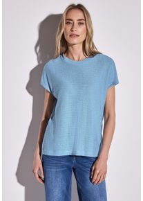 Street One Damen T-Shirtserenity blau, casual, Gr. 42, unifarben, Stoff, 55% Viskose, 45% Polyester, Shirts, aus softem Materialmix