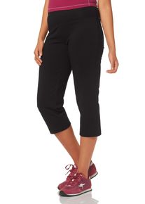 Kangaroos Damen 3/4-Hose, schwarz, sportlich, Gr. 42, unifarben, Jersey, Obermaterial: 95% Baumwolle, 5% Elasthan, Hosen, Große Größen