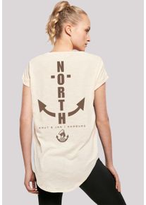 F4NT4STIC Damen T-Shirt "North Anker Knut & Jan Hamburg", beige, casual, Gr. XL, Obermaterial: 100% Baumwolle, Shirts, Print