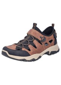 Rieker Herren Slip-On Sneaker, Gr. 40, braun, Lederimitat, Textil, sportlich, Schuhe, Schlupfschuh, Trekkingschuh, Outdoorschuh mit luftigen Lochungen