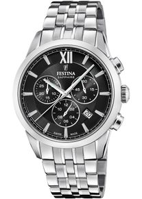 Festina Herren Chronograph "Swiss Made Collection", silber, Armbanduhren, Armbanduhr, Quarzuhr, Herrenuhr, Stoppfunktion, Swiss Made