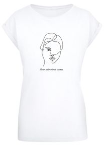 Merchcode Herren T-Shirt "Merchcode Damen Ladies WD - Woman Figure Extended Shoulder Tee", weiß, casual, Gr. M, bedruckt, 100% Baumwolle, Shirts