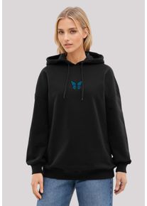 F4NT4STIC Damen Kapuzenpullover "Butterfly bestickt", schwarz, casual, Gr. M, Obermaterial: 80% Baumwolle, 20% Polyester, Pullover, bestickt, Premium