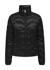 Only Damen Steppjacke "ONLVEGA WAVE QUILTED JACKET CC OTW", schwarz, modisch, Gr. L, unifarben, Web, Steppware, Obermaterial: 60% Polyester, 40%