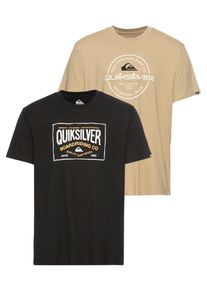 Quiksilver Herren T-Shirt "CIRCLE CORNER SHORT SLEEVE TEE PACK YM", beige, sportlich, Gr. L, unifarben, bedruckt, Jersey, Obermaterial: 100%