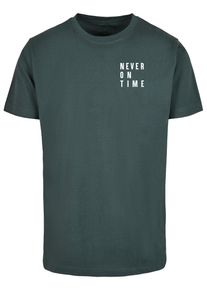 MisterTee Herren Kurzarmshirt "MisterTee Damen Never On Time Tee", grün, casual, Gr. XXL, unifarben, 100% Baumwolle, Shirts