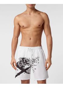Plein Sport Herren Badehose "Badehose", schwarz-weiß, Gr. S, Obermaterial: 100% Polyester, Badehosen