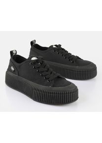 Buffalo Damen Sneaker "MADISON", Gr. 38, schwarz, Textil, sportlich, Schuhe, Freizeitsneaker, Halbschuh, Schnürschuh mit Memory Foam Fußbett