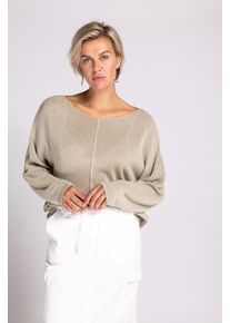 Zhrill Damen Strickpullover "LUNI", braun, casual, Gr. XXL, unifarben, Strick, Obermaterial: 55% Polyacryl, 30% Lyocell, 15% Leinen, Pullover,