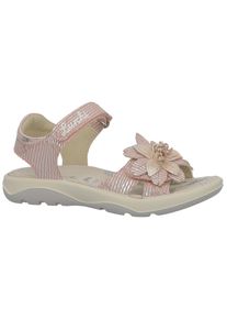Lurchi Kinder Sandale "Flora", Gr. 30, rosa, Lederimitat, glänzend, festlich, Schuhe, Sandalette mit Klettverschlüssen, Größenschablone zum Download