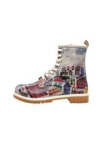 DOGO Damen Schnürboots "Boots The Unknown Land Damen Boots / Female", Gr. 40, grau, Lederimitat, Schuhe, Vegan