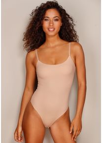 Lascana Damen Stringbody, Gr. 32, beige, Obermaterial: 77% Polyamid, 23% Elasthan, unifarben, Basic, Bodies, aus elastischer Microfaser-Qualität