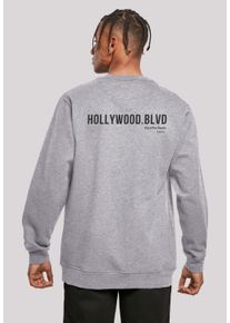 F4NT4STIC Herren Kapuzenpullover "Hollywood blvd CREW", grau, casual, Gr. S, Obermaterial: 50% Baumwolle, 50% Polyester, Pullover, Print