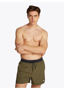 Herren Badeshorts "MEDIUM DRAWSTRING", grün, casual, Gr. S, Tommy Hilfiger Swimwear, unifarben, Polyamid, Badehosen, mit Logo-Patch, mit