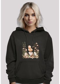F4NT4STIC Damen Kapuzenpullover "Ostern Küken Ei Blumen", schwarz, casual, Gr. L, Obermaterial: 65% Baumwolle, 35% Polyester, Pullover, Premium