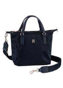 Tommy Hilfiger Damen Henkeltasche "POPPY NEW SMALL TOTE", blau, Nylon, unifarben, Taschen, Damen Umhängetasche, Shopper, mit Markenemblem vorne