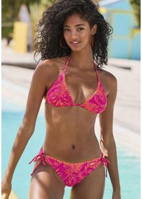Venice Beach Damen Triangel-Bikini "Kensi", bunt, Gr. 34, Xtra Life LYCRA, Bikini-Sets, mit kontrastfarbener Häkelkante