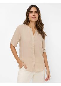 Brax Damen Kurzarmbluse "Style VERI", braun, Gr. 48, 100% Leinen, Blusen