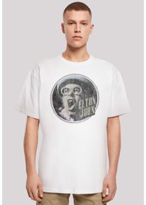 F4NT4STIC Herren T-Shirt "Elton John Vintage Circle", weiß, casual, Gr. 4XL, Obermaterial: 100% Baumwolle, Shirts, Premium Qualität