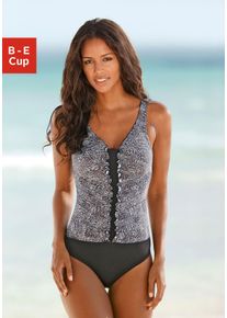 Lascana Damen Badeanzug, braun, Gr. 38, bedruckt, Animalprint, Polyamid, Badeanzüge, mit trendigem Animalprint und Shaping-Effekt