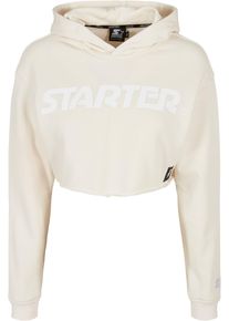 Damen Rundhalspullover "Starter Black Label Damen Ladies Starter Cropped Hoody", weiß, casual, Gr. XL, STARTER Black Label, unifarben, 65% Baumwolle,
