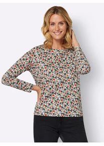 Inspirationen Damen Print-Shirt "Druck-Shirt", rot, Gr. 40, geblümt, gemustert, mehrfarbig, bedruckt, 50% Baumwolle, 50% Modal, Shirts