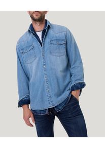 Herren Jeanshemd, blau, casual, Gr. XXL, Pioneer Authentic Jeans, unifarben, Denim/Jeans, Obermaterial: 100% Baumwolle, Hemden, mit Brusttaschen, in