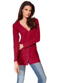 Heine Damen Strickjacke, rot, Gr. 38, unifarben, 100% Baumwolle, Strickjacken