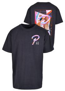 Herren Kurzarmshirt "Upscale by Mister Tee Herren Prisma Oversize Tee", blau, casual, Gr. S, UPSCALE BY MISTER TEE, unifarben, 100% Baumwolle, Shirts