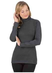 TRIGEMA Damen Rollkragenshirt "TRIGEMA Rollkragenshirt", grau, Basic, Gr. XL, 95% Baumwolle, 5% Elastan, Shirts