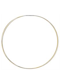 Jobo Damen Halsreif, Edelstahl, L: 45cm, gold, Edelstahl, Halsketten, 5-reihig Bicolor-Optik 45 cm