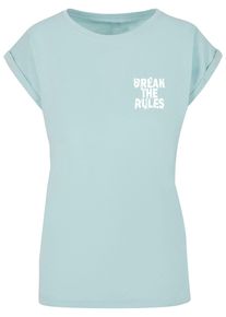 Merchcode Herren T-Shirt "Merchcode Damen Ladies Break The Rules 2 T-Shirt", blau, casual, Gr. M, bedruckt, 100% Baumwolle, Shirts