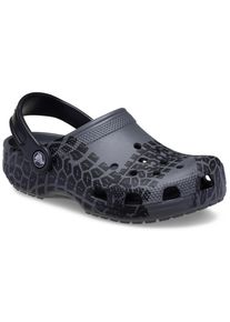 Crocs Kinder Clog "Classic Tire Print", Gr. 34, schwarz, Croslite, casual, Schuhe, Sandale, Hausschuh mit schwenkbarem Fersenriemen