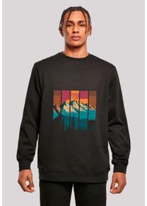 F4NT4STIC Herren Sweatshirt "Berg Sonnenuntergang Retro", schwarz, casual, Gr. XXL, Obermaterial: 50% Baumwolle, 50% Polyester, Sweatshirts, Premium
